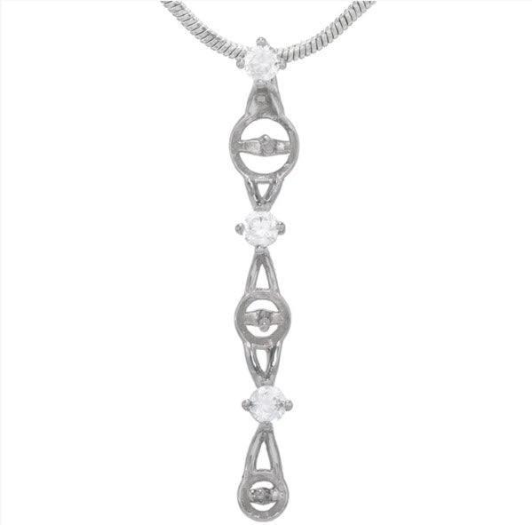 3 Pearl Pendant w/ Rhinestone