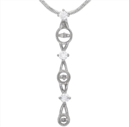 3 Pearl Pendant w/ Rhinestone