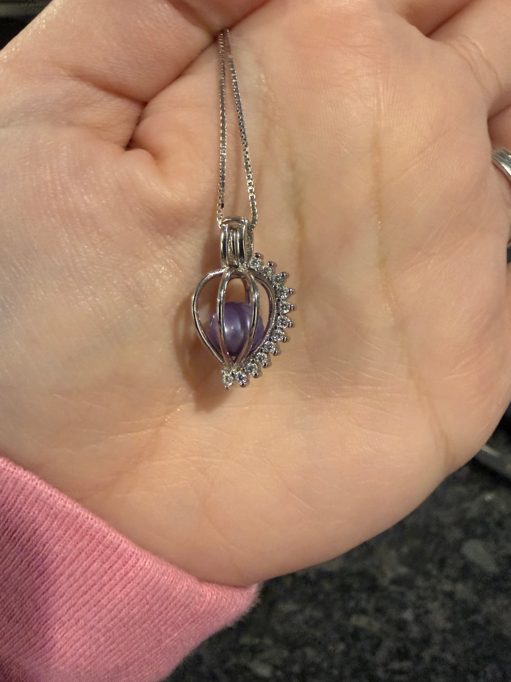 Cage Pendant with Rhinestones
