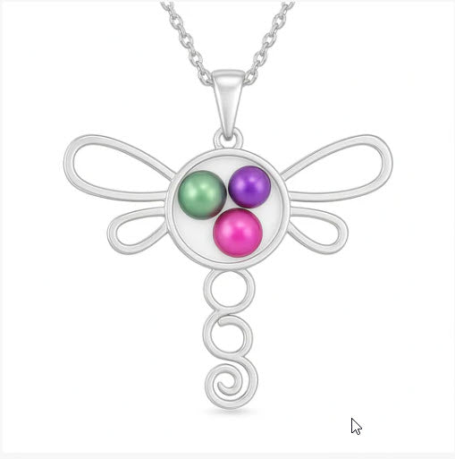 Glass Locket - Dragonfly Pendant
