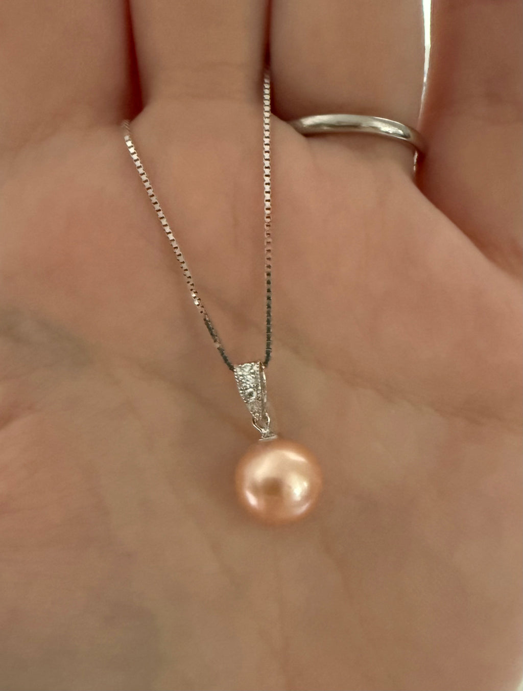 Simple Pearl Drop Necklace w/ Edison