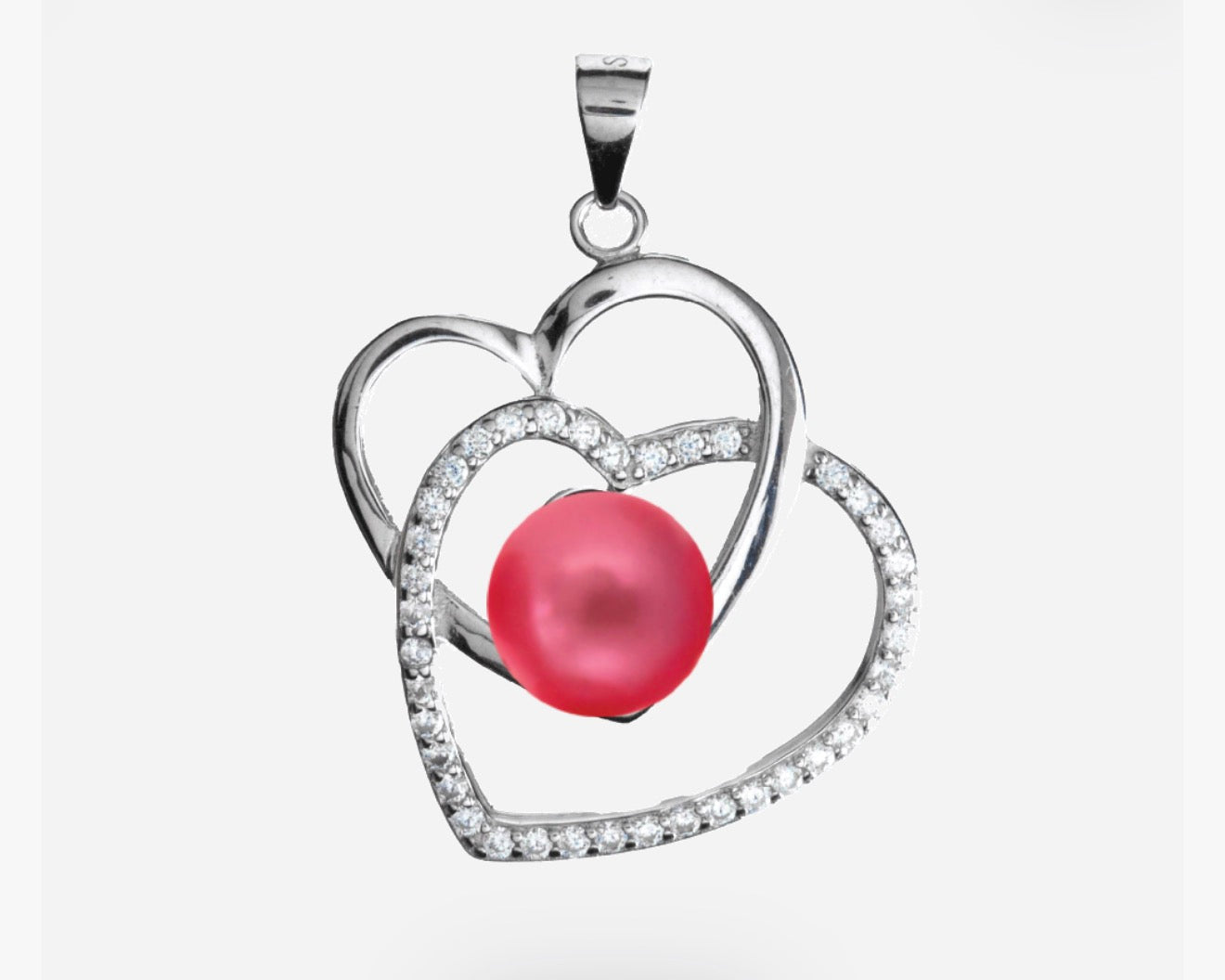 Dual Heart Pearl Pendant